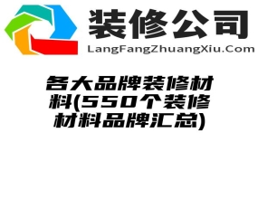 各大品牌装修材料(550个装修材料品牌汇总)